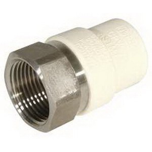 KBI® CPVC/Stainless Steel Transition Lead-Free Adapter, 1-1/2 inchx 1-1/2 inch CTS, FPT x Socket, Tan