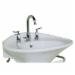 Mansfield 318-8WH Essence&trade; 8 inch Center Faucet Vitreous China Oval Pedestal Sink Basin, 25-1/2 inch L x 21-3/4 inch W, White