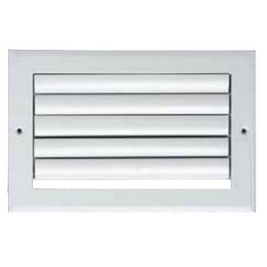 Metal Fab® MFACRA Aluminum 1-Way Curved Blade Adjustable Sidewall/Ceiling Register, 14 inch x 6 inch, White
