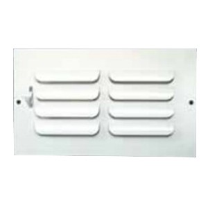 Metal Fab® MFCSCR 1-Way Steel Curved Blade Sidewall/Ceiling Register, 8 inch x 4 inch, White