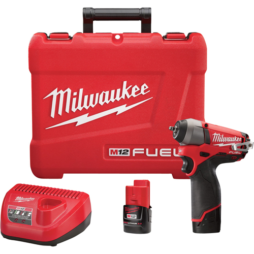 Milwaukee&reg; 2403-22 M12&trade; FUEL&trade; Compact Lightweight Cordless Drill/Driver Kit, 1/2 in Chuck, 12 VDC, 0 to 450/0 to 1700 rpm No-Load, 7-3/4 in OAL, Lithium-Ion Battery