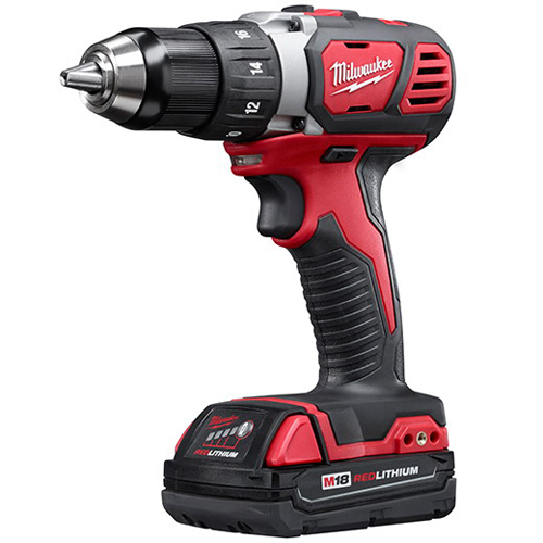 Milwaukee&reg; 2606-22CT M18&trade; Cordless Drill/Driver Kit, 1/2 in Chuck, 18 VDC, 0 to 400/0 to 1800 rpm No-Load, 7-1/4 in OAL, Lithium-Ion Battery