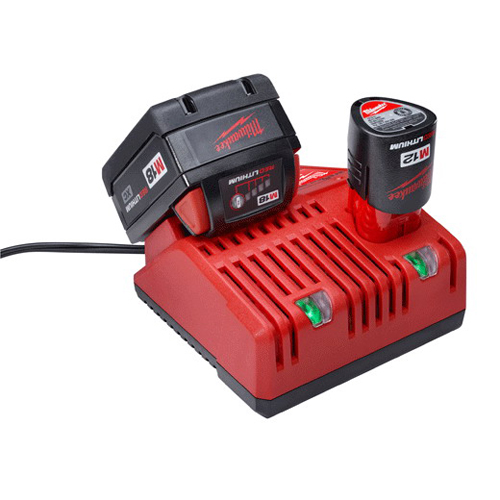 Milwaukee&reg; 48-59-1812 M12&trade; Slide Multi-Voltage Charger, For Use With Milwaukee&reg; M12&trade; 48-11-2401, 48-11-2401 and M18&trade; 48-11-1815, 48-11-1828 Battery Pack, Lithium-Ion Battery, 1 hr Charging Time
