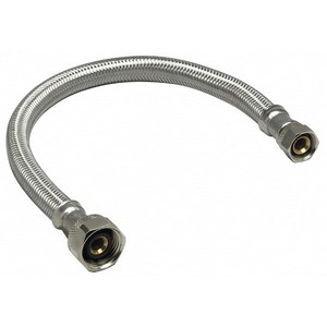 Braided Flexible Faucet Connector, 3/8 inch Compression x 1/2 inch FIP, 36 inch Length