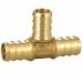 Nabco Brass PEX Tee, 1 inch x 3/4 inch x 3/4 inch, PEX Barb x PEX Barb x PEX Barb