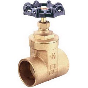 Cast Brass Full Port Gate Valve, 1 inch x 1 inch, Sweat x Sweat
