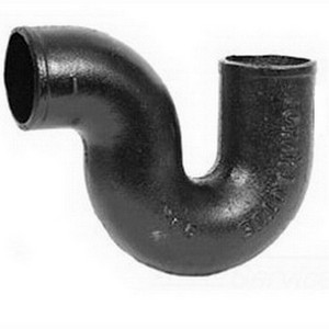 Charlotte Pipe Cast Iron Soil P-Trap with 1/2 inch Tap in Heel, 2 inch, No-Hub