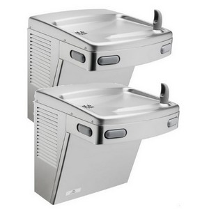 Oasis® Versacooler® II P8AC Barrier Free Bi-Level Wall Mount Stainless steel Water Cooler With Glass Filler, 8 gph, Stainless steel