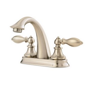 Pfister™ Catalina GT48-E0B Professional Grade 2 Lever Handle 4 inch Deck-Mount Lavatory Faucet With Metal Pop-Up, 1.5 gpm, Brushed Nickel