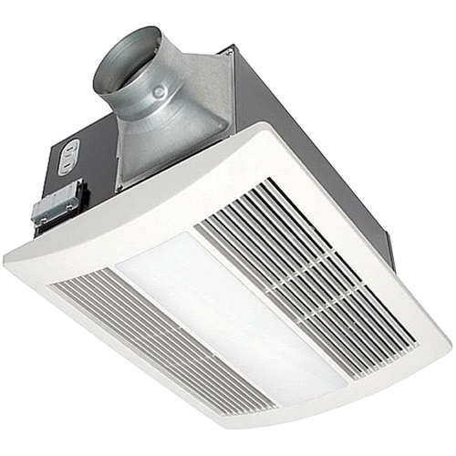 Panasonic WhisperWarm&trade; Ceiling Mounted Bathroom Fan with Light and Heater, 110 cfm, White