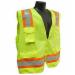 Radians SV6 Class 2 100% Polyester Mesh Safety Vest with Two-Tone Surveyor, 2X, High Visibility Green