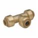 SharkBite&reg; U358 DZR Brass Tee, 1/4 inch x 1/4 inch x 1/4 inch, Push-Fit x Push-Fit x Push-Fit
