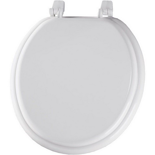 Bemis&reg; 400TTA Round Front Economy Molded Wood Toilet Seat, 14-1/2 inch x 10-1/8 inch x 17-1/6 inch, White