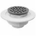 D50-700 Low Profile PVC Shower/Floor Drain With Plastic Tailpiece, 4 inch Round Strainer, 2 inch, Stainless Steel