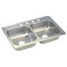 Elkay® Dayton Stainless Steel 4-Hole Double Bowl Top Mount Kitchen Sink, 33 inch x 22 inch, Satin