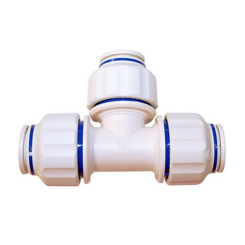 C76832 Plastic Tee Union, 1/2 inch CTS x 1/2 inch CTS x 1/2 inch CTS, Twist to Lock