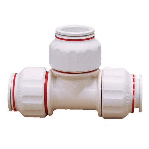 C76834 Plastic Tee Union, 3/4 inch CTS x 3/4 inch CTS x 3/4 inch CTS, Twist to Lock