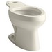 Kohler K-4303 Wellworth® 12 inch Rough-In Vitreous China Elongated Front Toilet Bowl with Pressure Lite® Flushing Technology, Almond