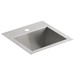 Kohler Vault&trade; K-3840 18 Guage Stainless Steel 1-Hole Single-Bowl Top Mount/Undermount Bar Sink, 15 inch x 15 inch, Satin