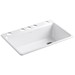 Kohler Riverby&reg; K-5871 Single-Bowl Cast Iron Undermount Kitchen Sink, 33 inch x 22 inch, White