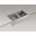 Kohler&reg; Vault&trade; Under-Mount Large/Medium Double-Bowl Kitchen Sink with Rack, 35-1/2 inch x 21-1/4 inch x 9-5/16 inch