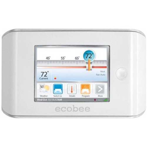 Ecobee EB-STAT-02 Touchscreen Zigbee Enabled Smart Internet IP Thermostat, 24VAC, 4H/2C