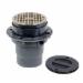 Oatey&reg; TP413N Commercial PVC Flanged Drain With 6 inch Round Strainer, 4 inch, Solvent Weld Hub, Nickel Bronze