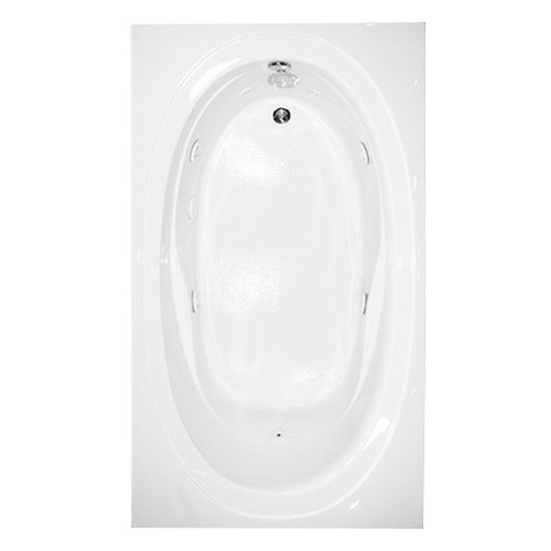 Aquarius Contractor Advantage RN TAHI 6 Corner Whirlpool Tub, 72 inch x 42 inch, 71 gal, White