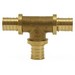 Everloc® Solid Brass Bullhead Tee, 3/4 inch x 3/4 inch x 1 inch, PEX Barb x PEX Barb x PEX Barb