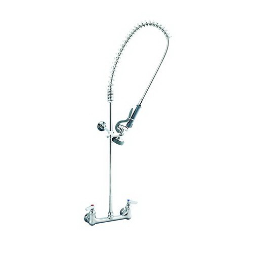 T&S&trade; Wall Mount Pre-Rinse Faucet with Wall Bracket, Chrome