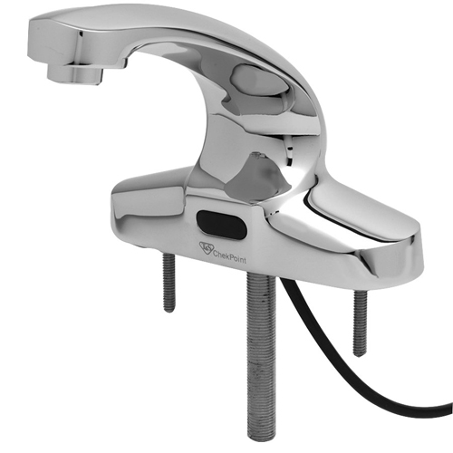 T&S Chekpoint Electronic Single Hole Deck Mount Cast Spout Faucet, Chrome Plated