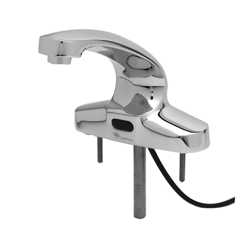 T&S Chekpoint Electronic Single Hole Deck Mount Centerset Faucet, Chrome Plated