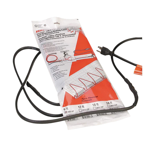 Raychem&reg; Guardian Waterproof Self-Regulating Heating Cable, 6 ft, 120V/6W