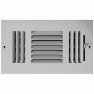 Usaire™ 103M Steel 3-Way Stamped Face Sidewall Grill, 12 inch x 6 inch, White