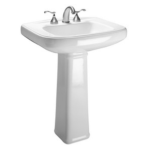 Vortens® Vienna/Senna 3510 V-Gloss™ Vitreous China Bathroom Sink Pedestal, 8-7/8 inch W x 27 inch H x 7 inch D, White