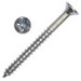 Flat Phillips Head Wood Screw, #12 Dia, 2 inch Thread Length, Zinc Plated