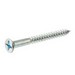 Flat Phillips Head Wood Screw, #14 Dia, 1-1/2 inch Thread Length, Zinc Plated