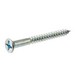 Flat Phillips Head Wood Screw, #14 Dia, 2 inch Thread Length, Zinc Plated