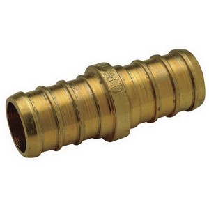 Zurn Pex Low Lead Brass Coupling, 1-1/2 inch x 1-1/4 inch, Pex Barb x Pex Barb