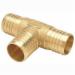 PEX® Brass XL PEX Tee, 1-1/2 inch x 1-1/2 inch x 1-1/4 inch, PEX Barb x PEX Barb x PEX Barb