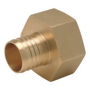 Zurn Low Lead Brass XL Adapter, 1-1/4 inch x 1-1/4 inch, Barb x FPT
